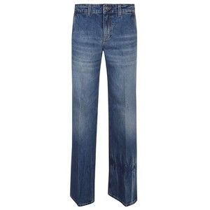 Victoria Beckham Ankle-Length Wide-Leg Denim Jeans With Vintage Wash - NWT